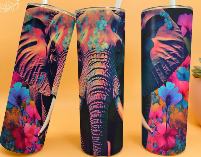 Neon Elephant 20oz Skinny Tumbler