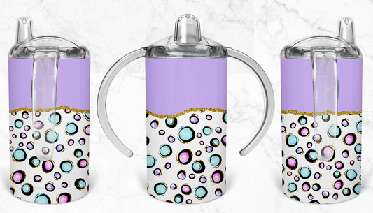 12oz Blue and Purple Bubbles Kids Skinny Tumbler