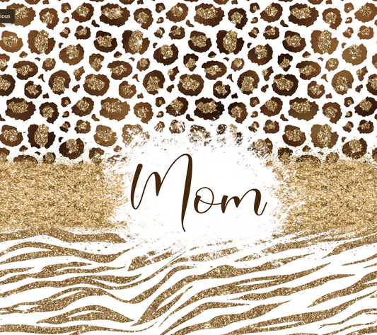 Mom and Mini Cheetah and zebra Mother and Daughter Tumbler Set