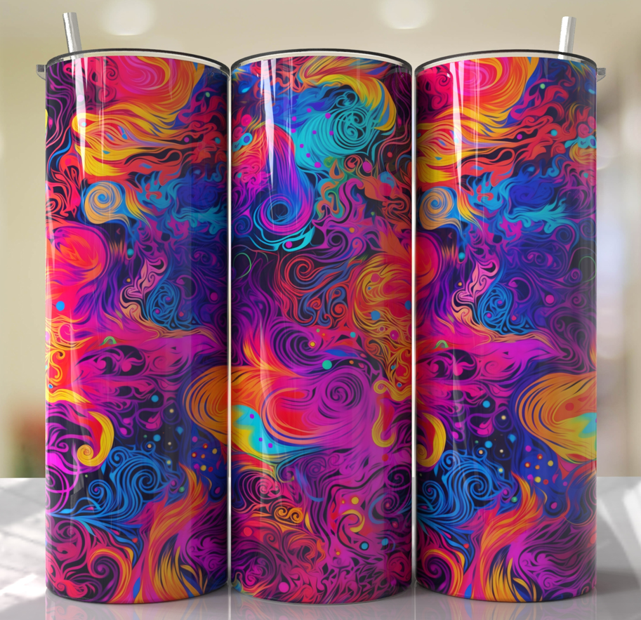 Colorful swirls 20oz Skinny Tumblers