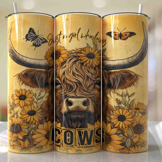 Just a girl who loves cows 20oz Skinny Tumbler