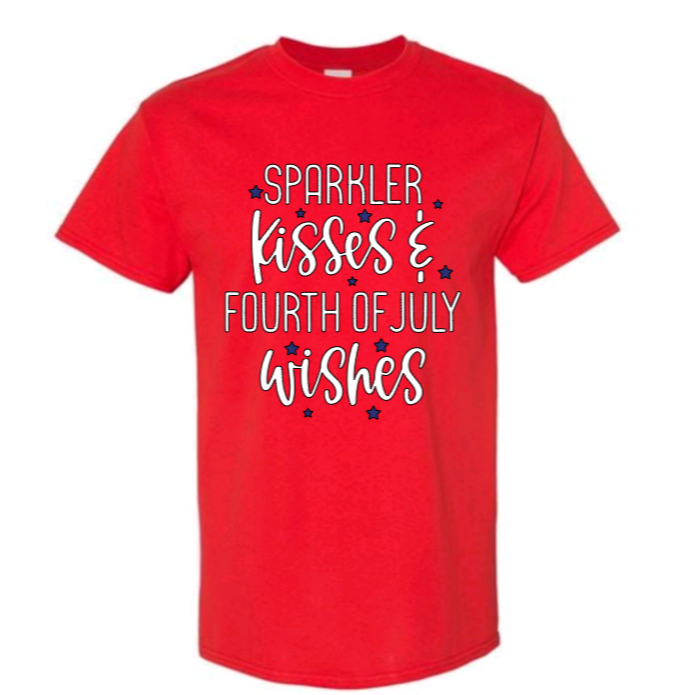 Sparkler Kisses & Fourth of July Wishes adult t-shirt