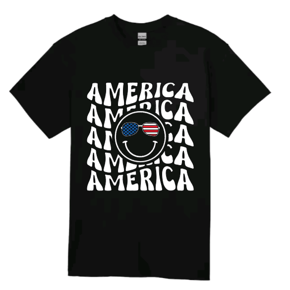 America smiley face youth t-shirt