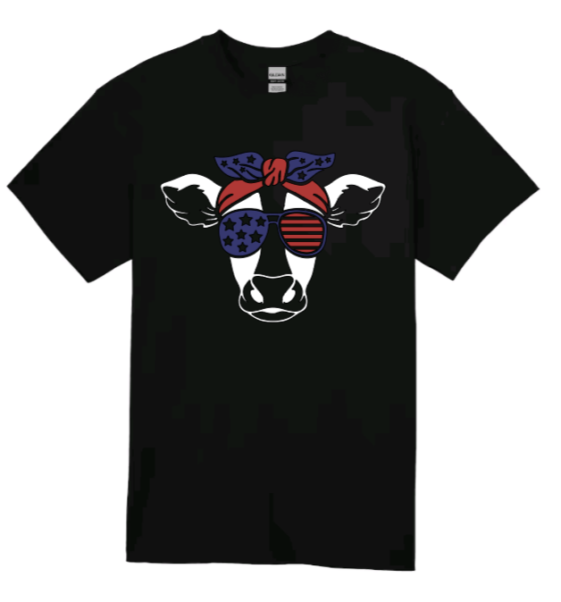 4th of July cow youth t-shirt