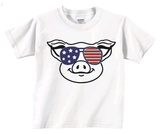 4th of July pig toddler t-shirt