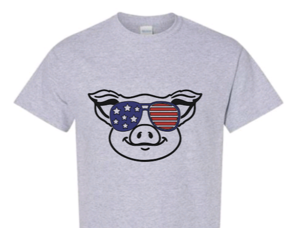 4th of July pig toddler t-shirt