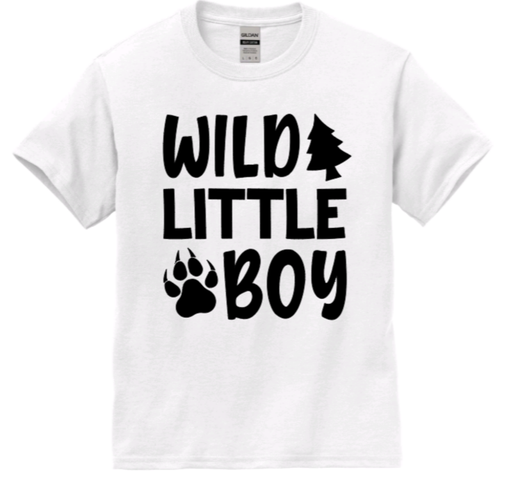 Wild little boy youth t-shirt