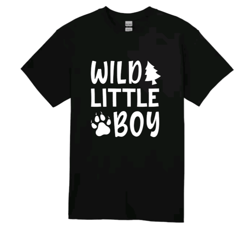 Wild little boy youth t-shirt