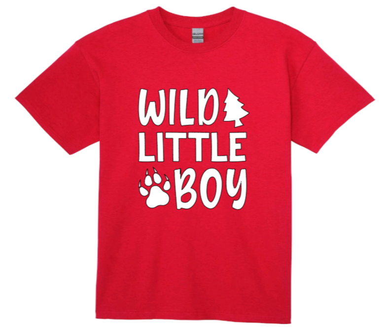 Wild little boy youth t-shirt