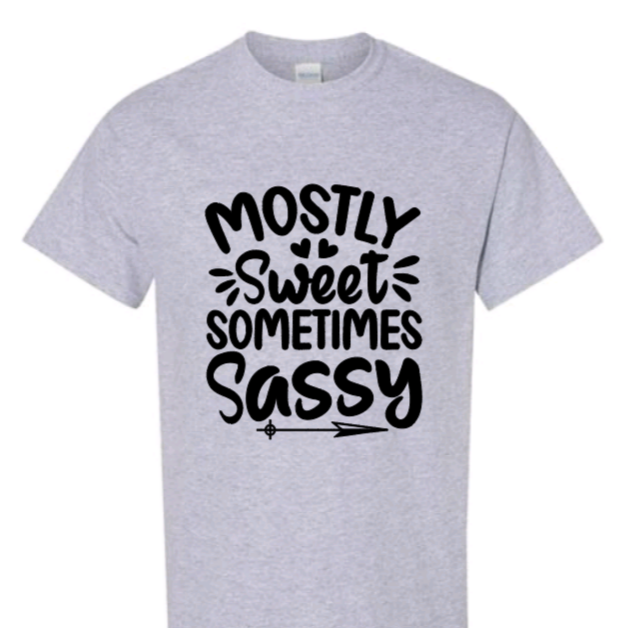 Mostly sweet sometimes sassy youth t-shirt