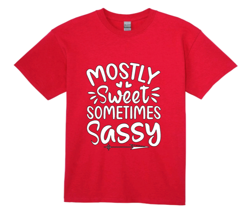 Mostly sweet sometimes sassy youth t-shirt