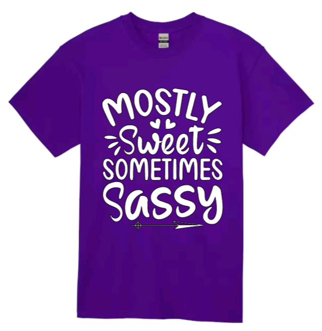 Mostly sweet sometimes sassy youth t-shirt