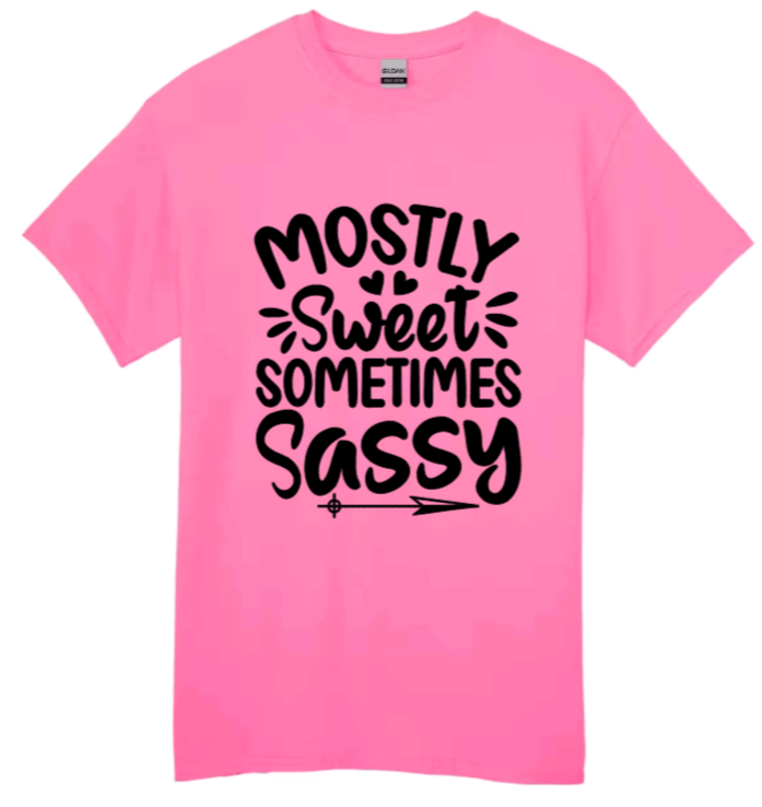 Mostly sweet sometimes sassy youth t-shirt