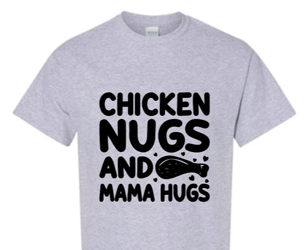 Chicken nugs and mama hugs toddler t-shirt