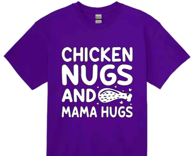 Chicken nugs and mama hugs toddler t-shirt