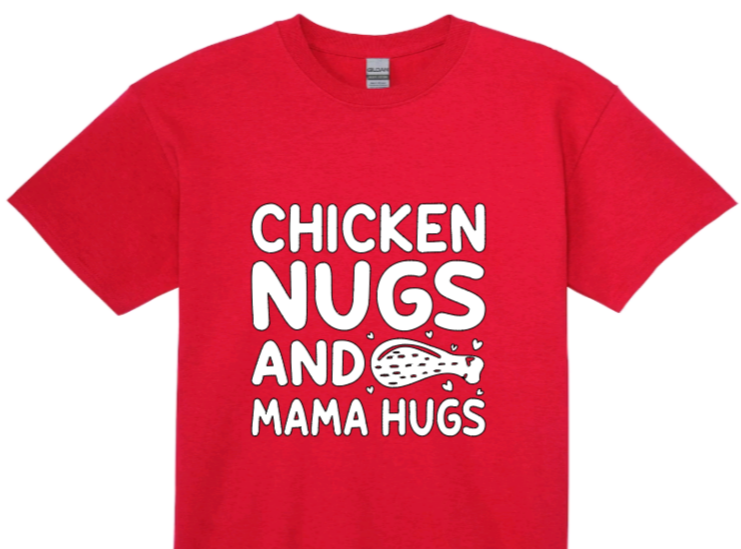 Chicken nugs and mama hugs toddler t-shirt