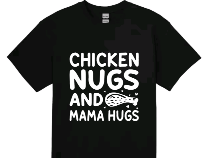 Chicken nugs and mama hugs toddler t-shirt