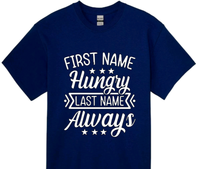 First name hungry toddler t-shirt