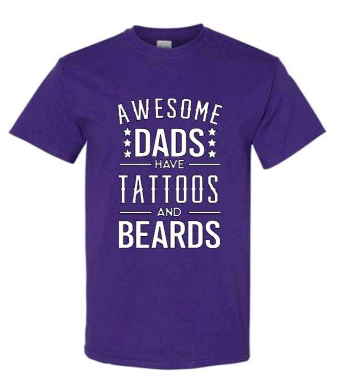 Awesome dads have tattoos and beards adult t-shirt