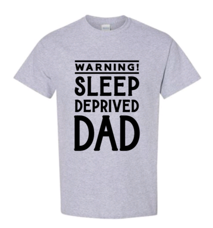 Warning sleep deprived dad t-shirt