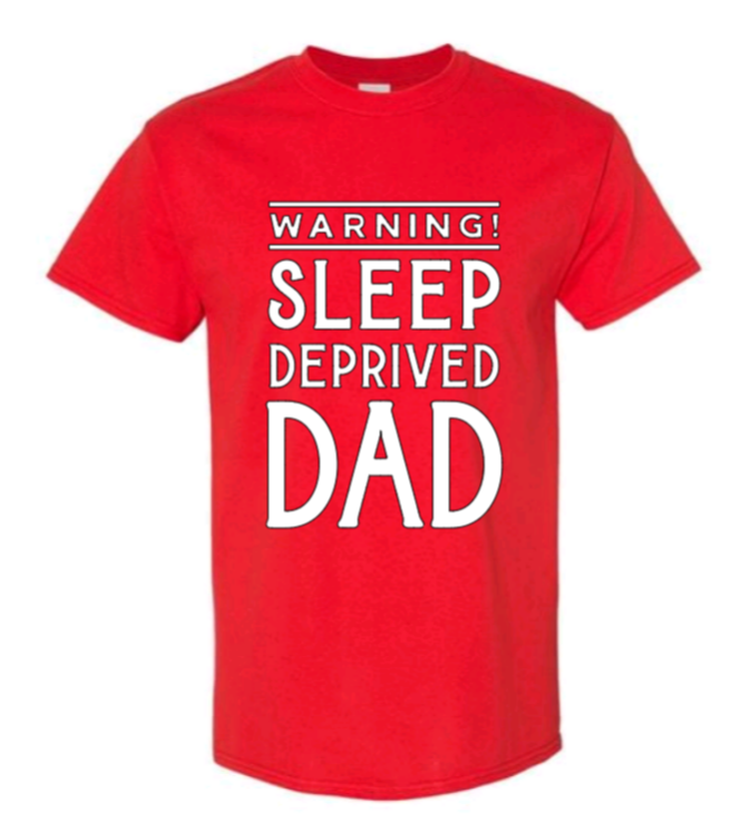 Warning sleep deprived dad t-shirt